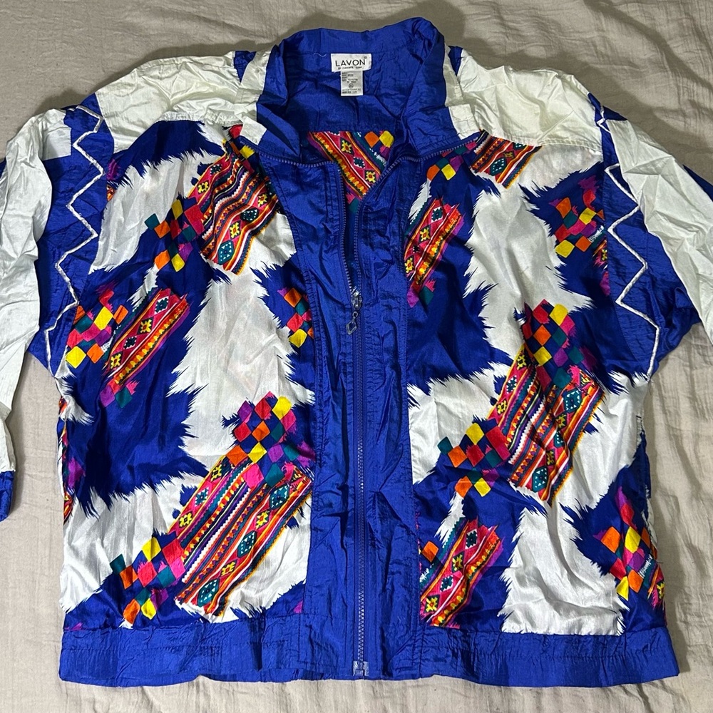Vintage Patterned Windbreaker